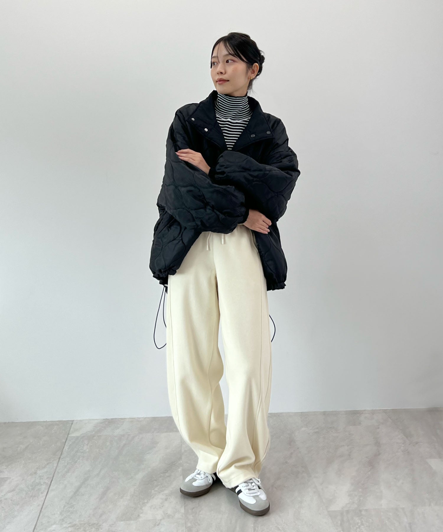 フューティアランド Futier Land 裾ドロストカーブスウェットパンツ （アイボリー） アイボリー
