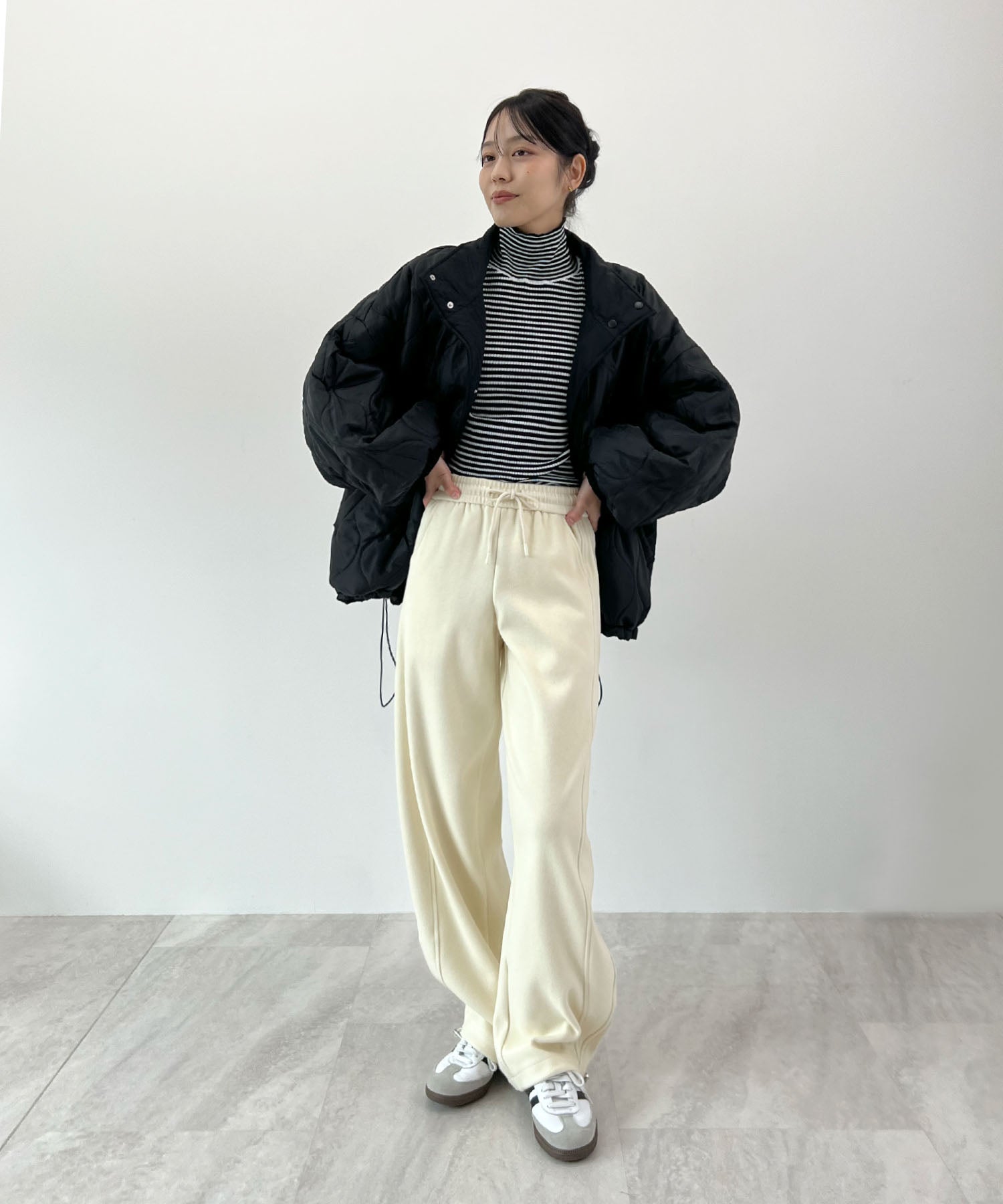 フューティアランド Futier Land 裾ドロストカーブスウェットパンツ （アイボリー） アイボリー