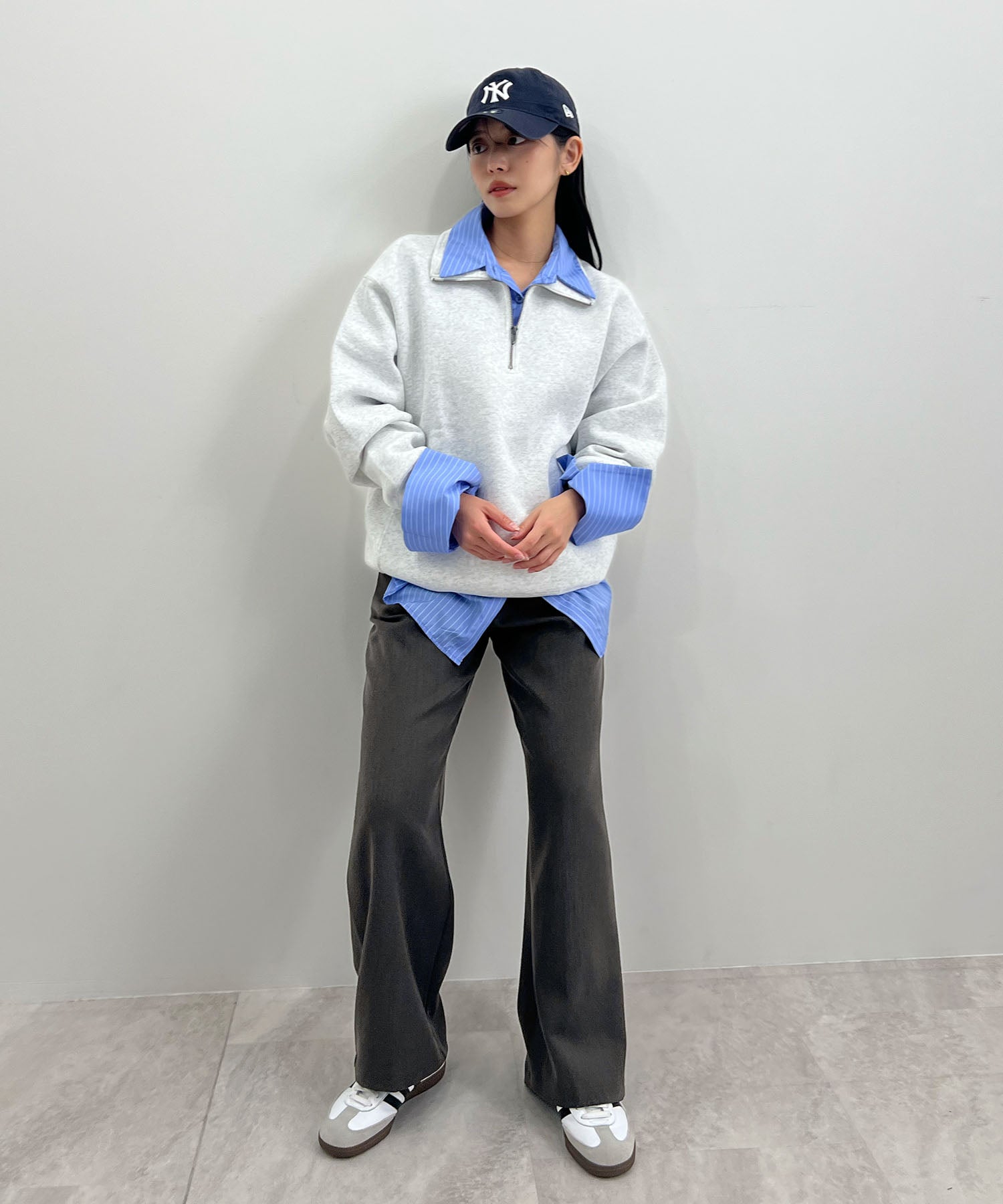 フューティアランド Futier Land ウールライクツータックワイドパンツ （グレー） グレー