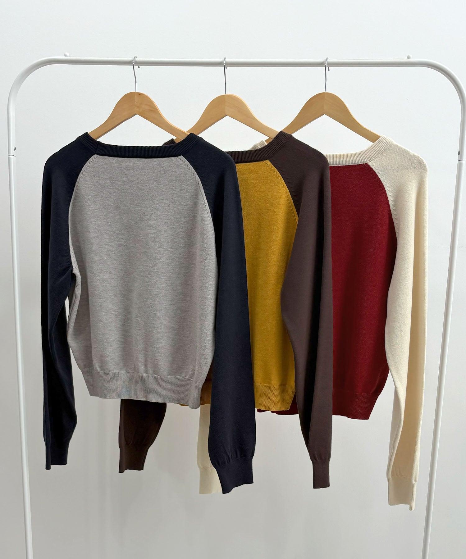 フューティアランド Futier Land タグ付きラグランニットトップス （レッド） レッド