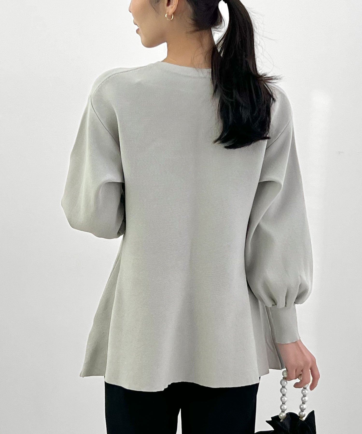 フューティアランド Futier Land ペプラムニットカーディガン （ライトグレー） ライトグレー