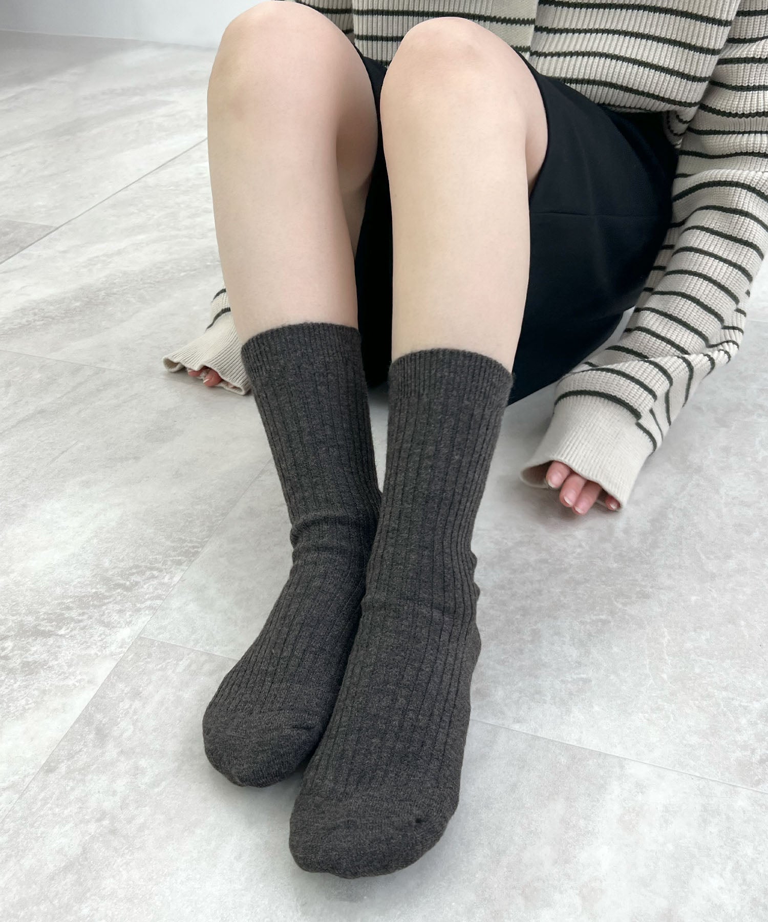 フューティアランド Futier Land 裏起毛ソックス （グレー） グレー