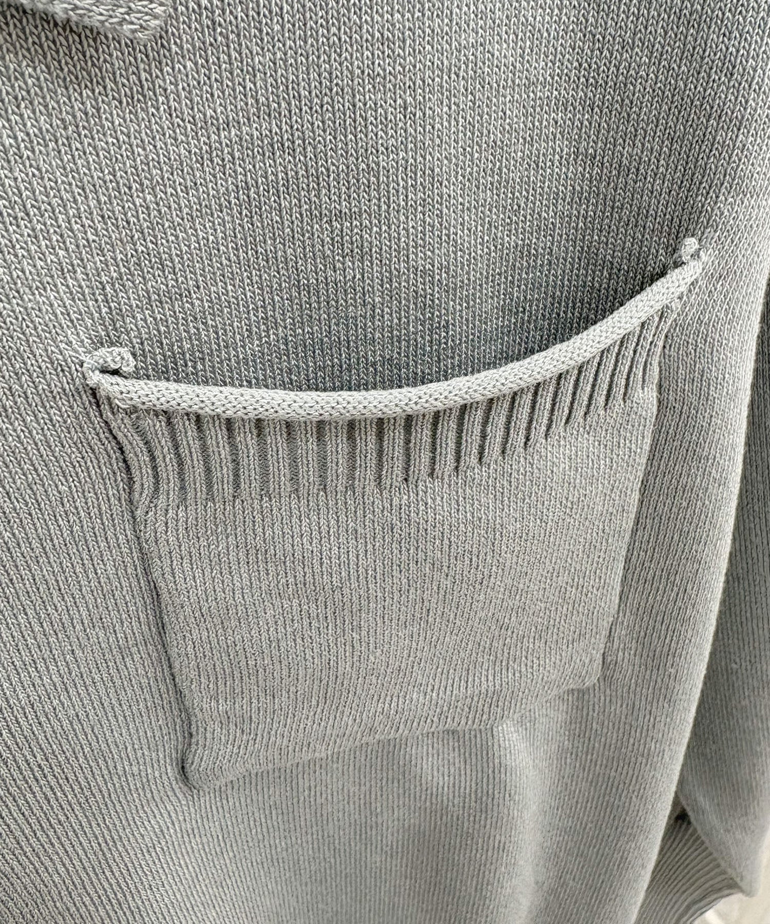 フューティアランド Futier Land ポケット付きポロニット （グレー） グレー