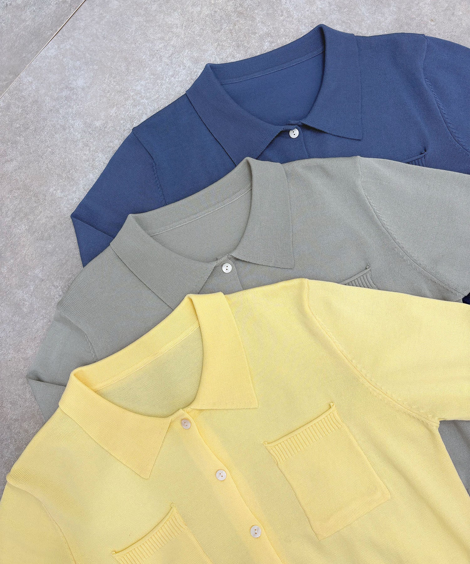 フューティアランド Futier Land ポケット付きポロニット （グレー） グレー