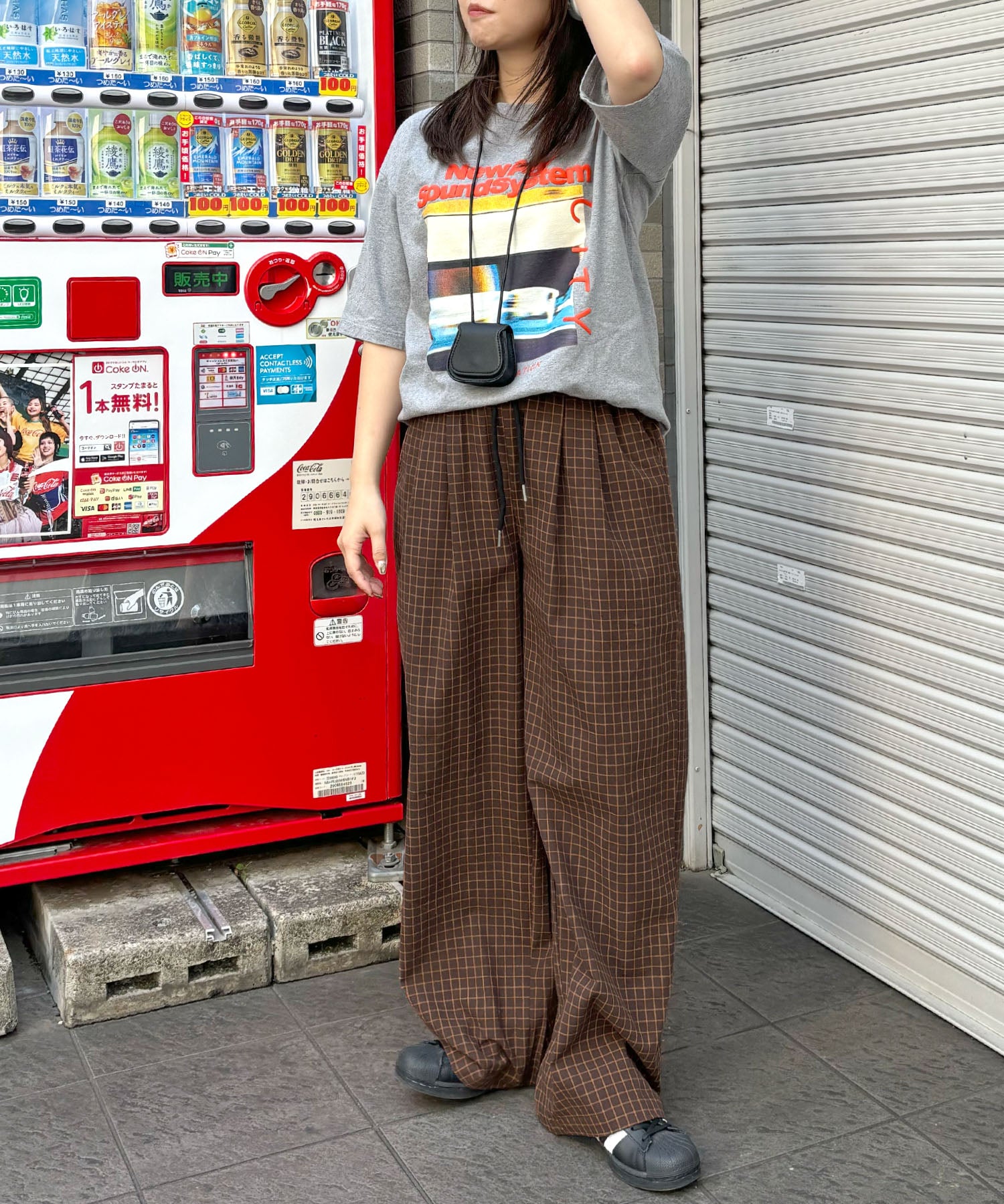 フューティアランド Futier Land チェックワイドイージーパンツ （ブラウン） ブラウン