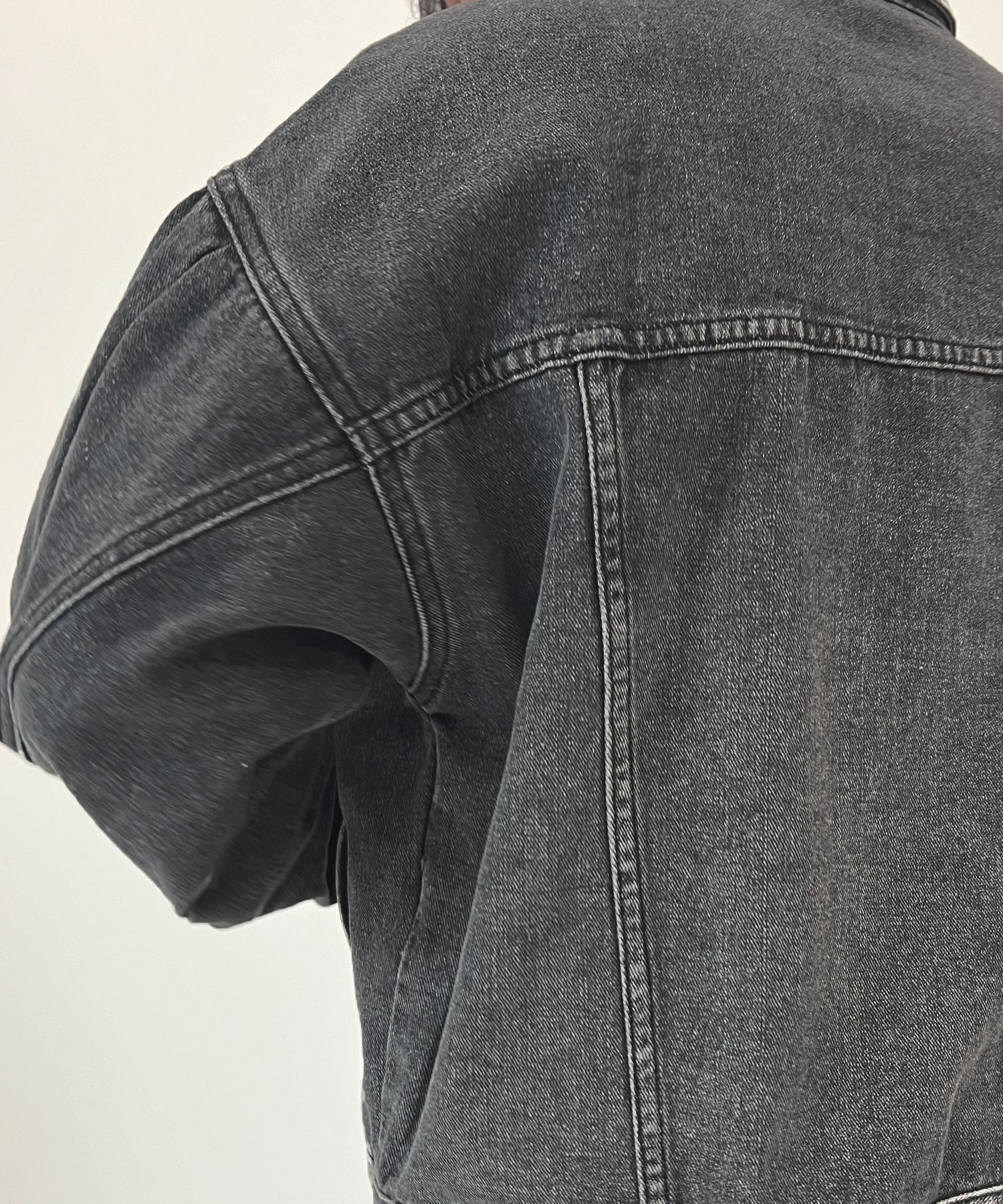 Futier Land Balloon Sleeve Denim Jacket