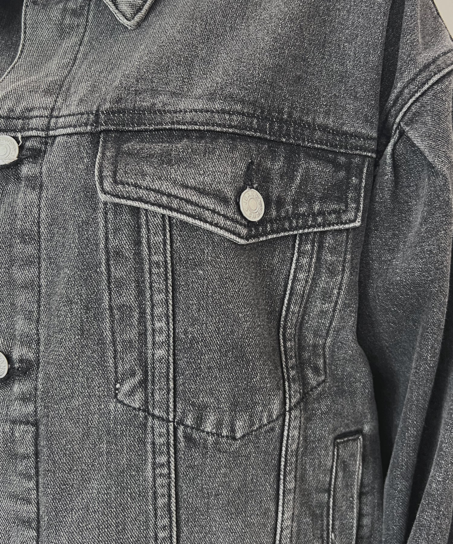 Futier Land Balloon Sleeve Denim Jacket