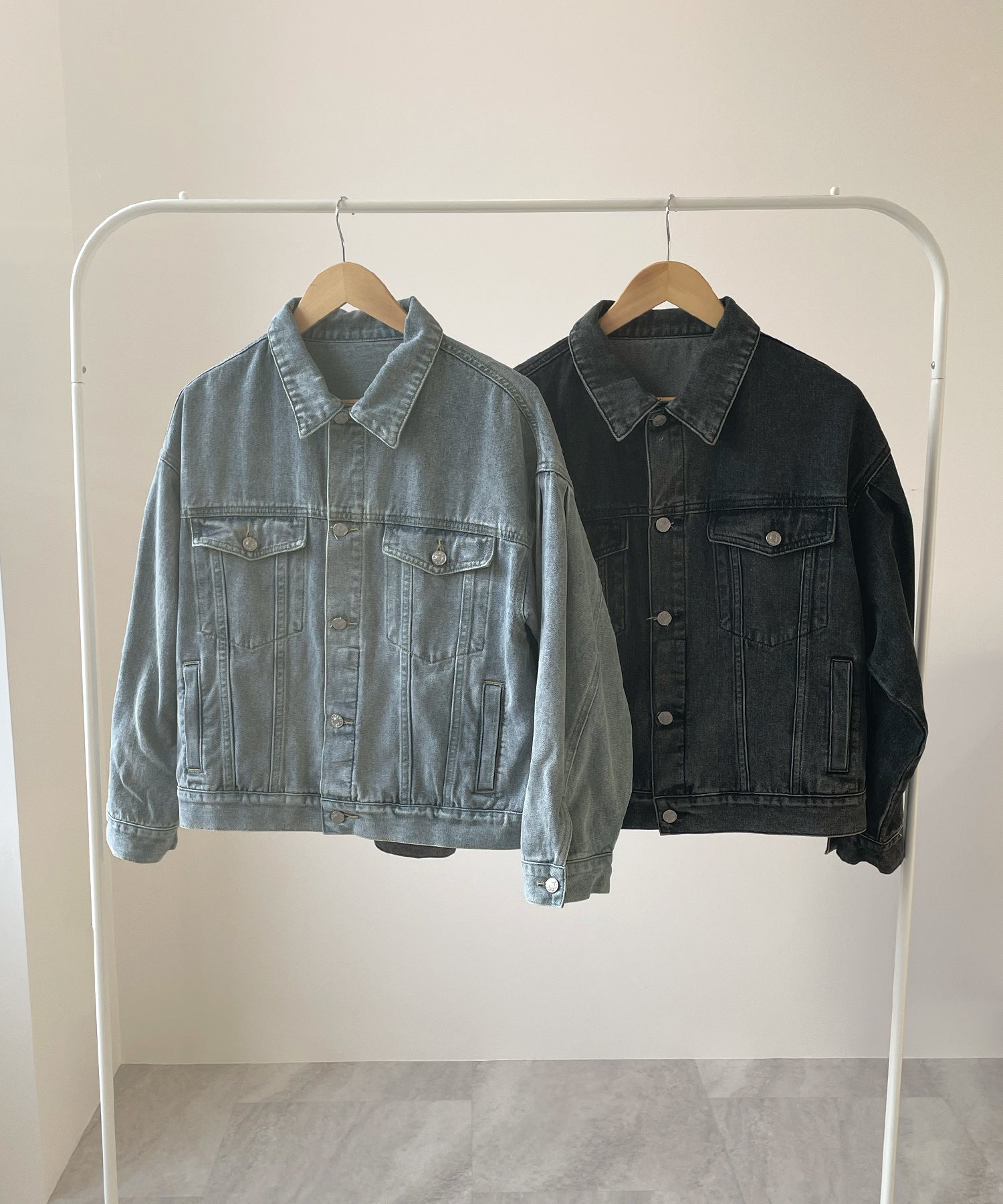 Futier Land Balloon Sleeve Denim Jacket