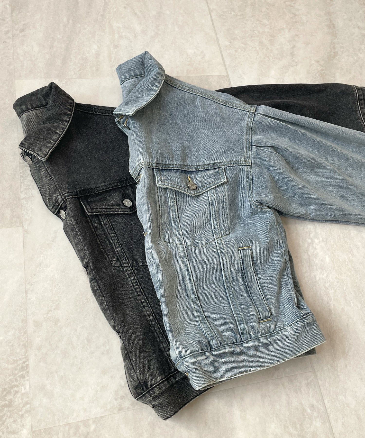 Futier Land Balloon Sleeve Denim Jacket