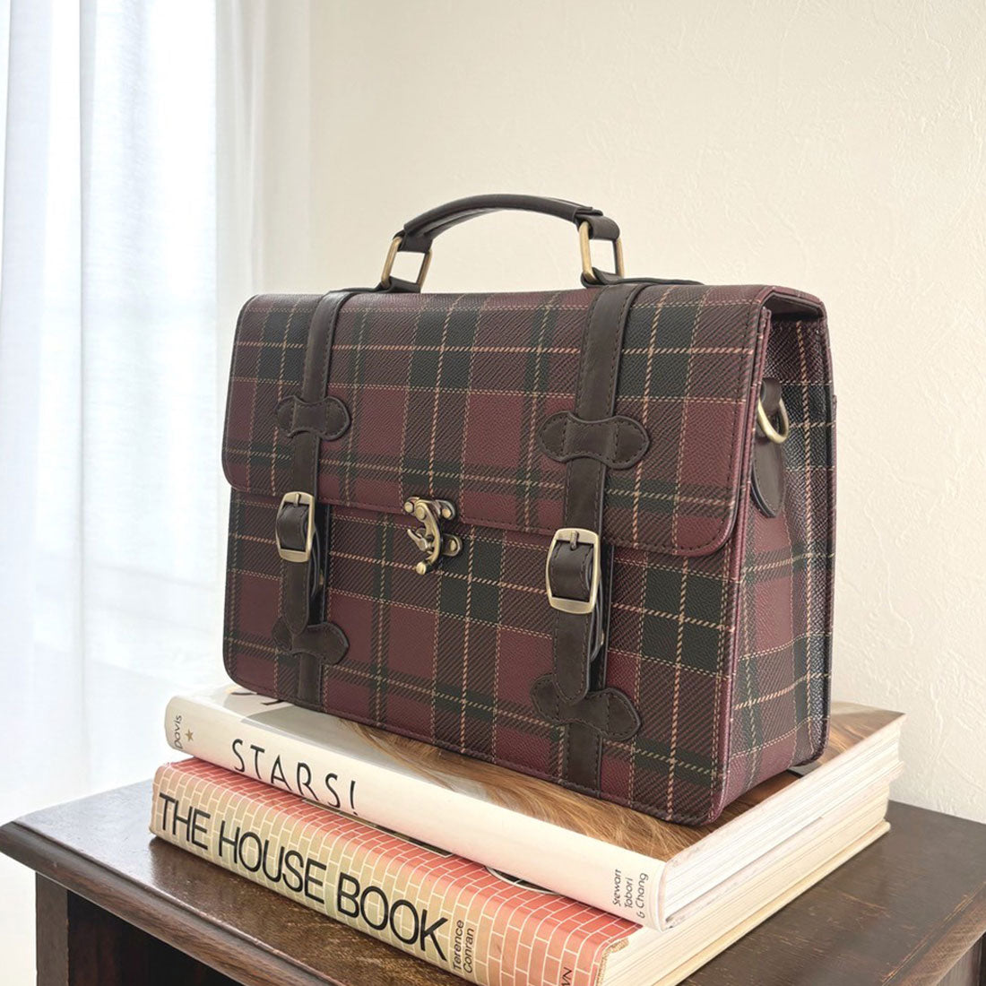 フィント F i.n.t ミニサッチェルショルダーバッグ （RED×BR） RED×BR