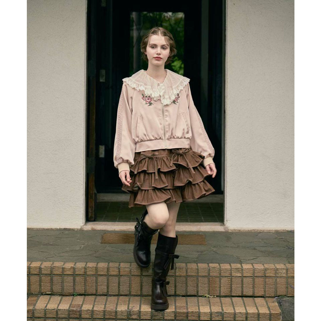 フィント F i.n.t ダブルリボンベルトロングブーツ （BROWN） BROWN