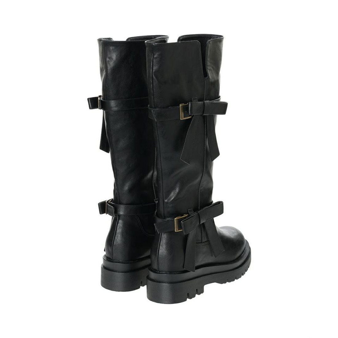 フィント F i.n.t ダブルリボンベルトロングブーツ （BROWN） BROWN