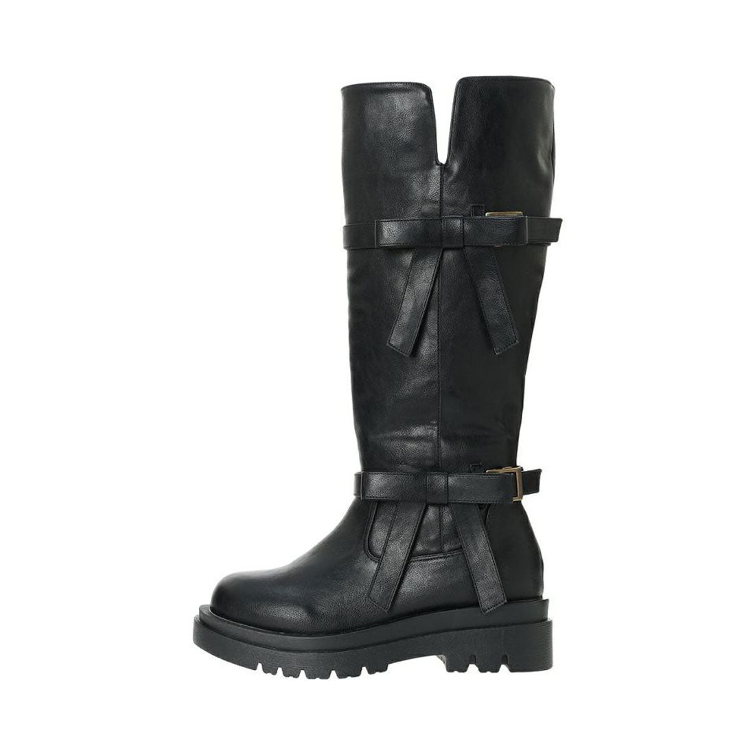 フィント F i.n.t ダブルリボンベルトロングブーツ （BROWN） BROWN