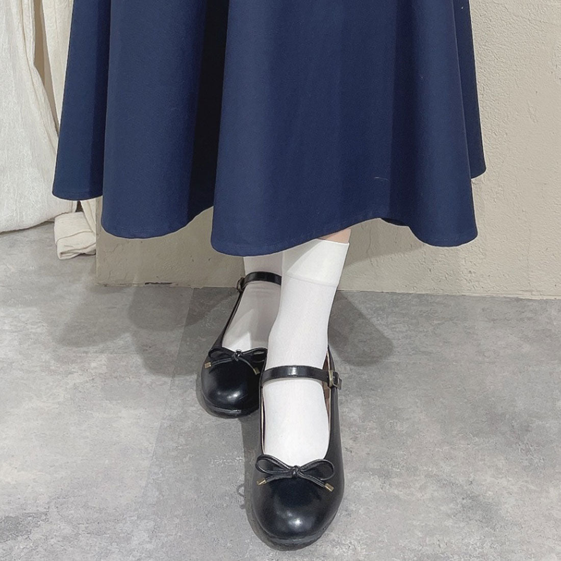 フィント F i.n.t 【サイズ展開あり】ストラップ付きリボンバレエシューズ （BLACK） BLACK