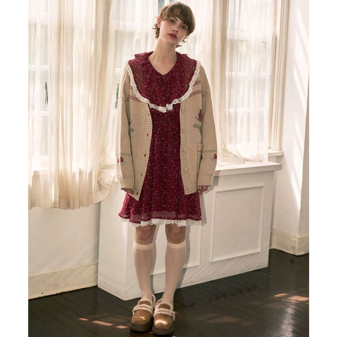 フィント F i.n.t ベルト使いフェイクムートンシューズ （BEIGE） BEIGE