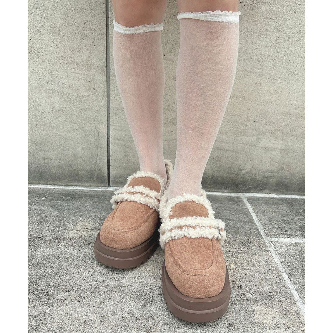 フィント F i.n.t ベルト使いフェイクムートンシューズ （BEIGE） BEIGE