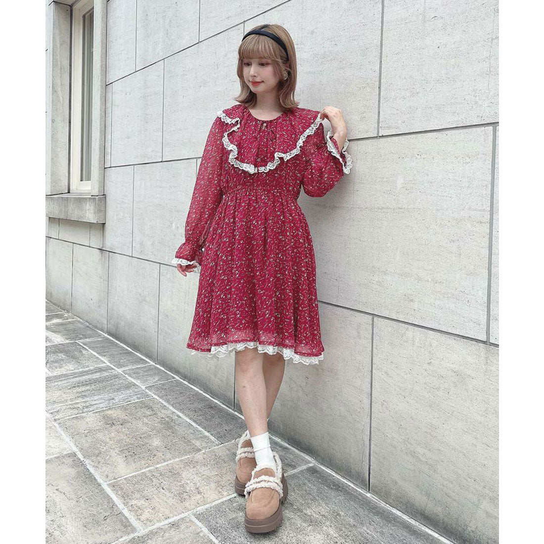 フィント F i.n.t ベルト使いフェイクムートンシューズ （BEIGE） BEIGE