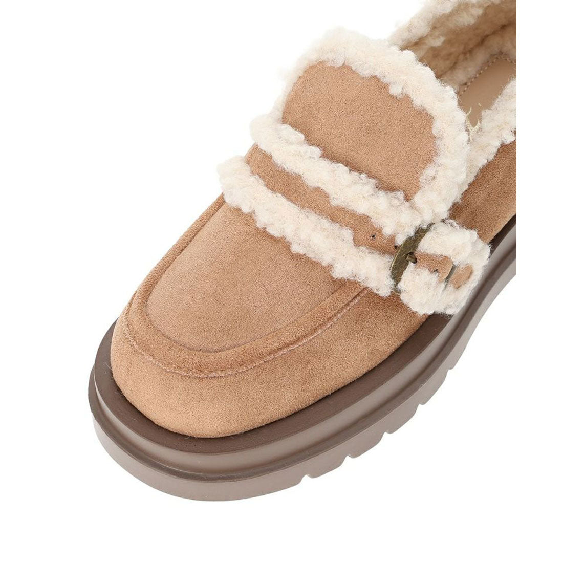 フィント F i.n.t ベルト使いフェイクムートンシューズ （BEIGE） BEIGE