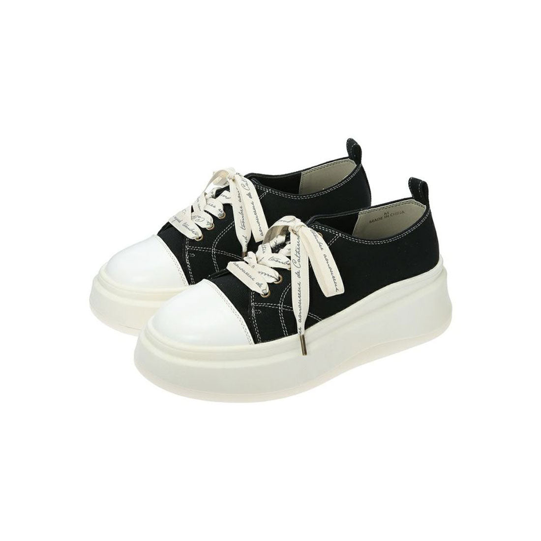 F i.n.t Logo Ribbon Platform Sneakers Pink Label