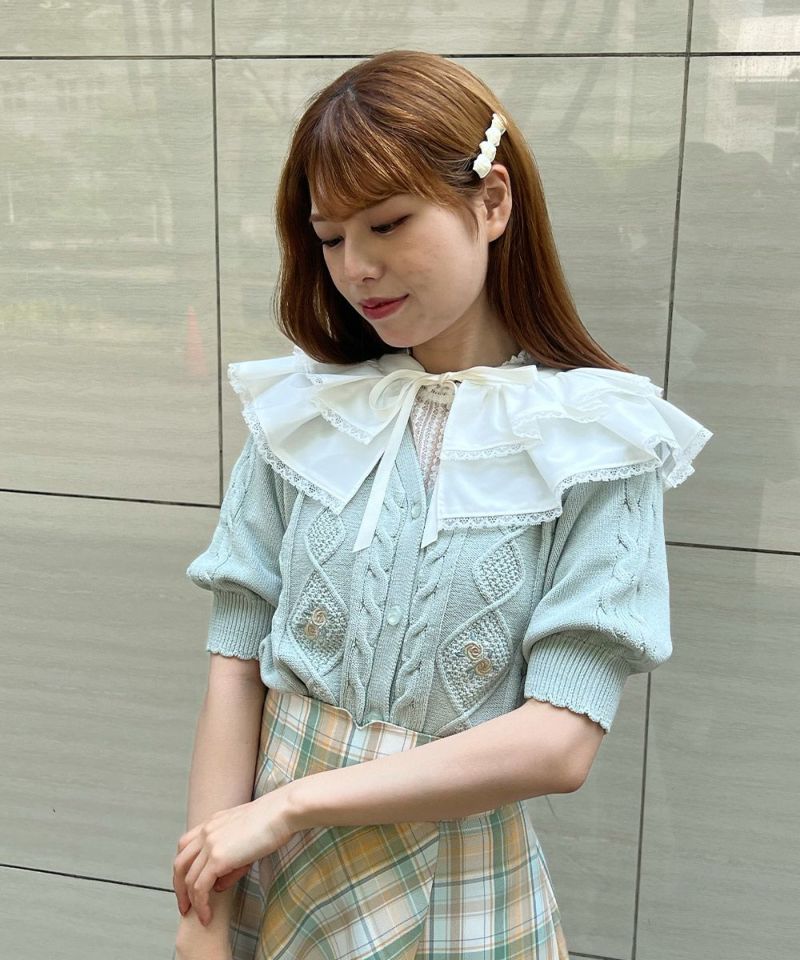 フィント F i.n.t 【洗える】ダブルタックフリルつけ衿 （OFF WHITE） OFF WHITE