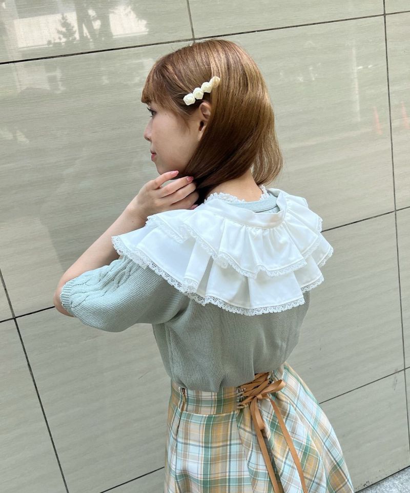 フィント F i.n.t 【洗える】ダブルタックフリルつけ衿 （OFF WHITE） OFF WHITE