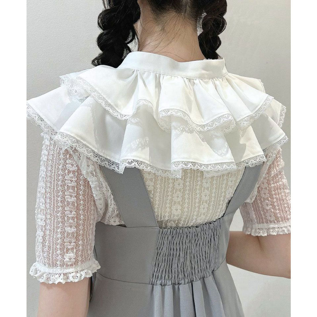 フィント F i.n.t 【洗える】ダブルタックフリルつけ衿 （OFF WHITE） OFF WHITE