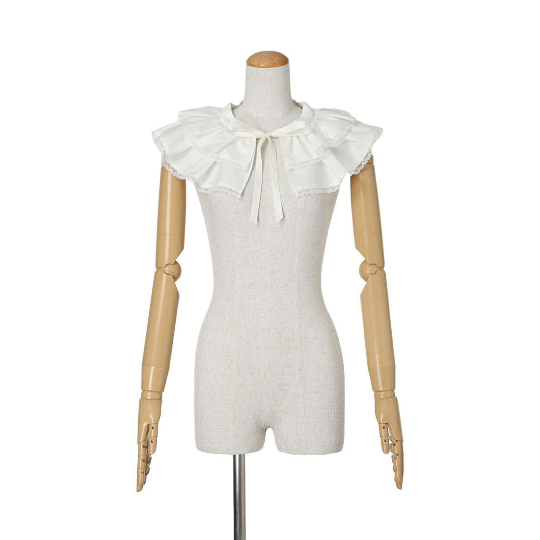 フィント F i.n.t 【洗える】ダブルタックフリルつけ衿 （OFF WHITE） OFF WHITE
