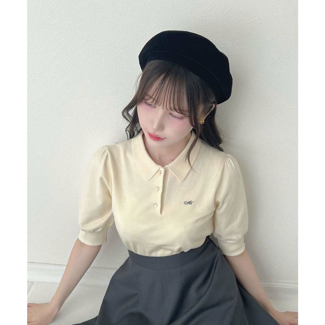 フィント F i.n.t 別珍リボンベレー帽 （BLACK） BLACK