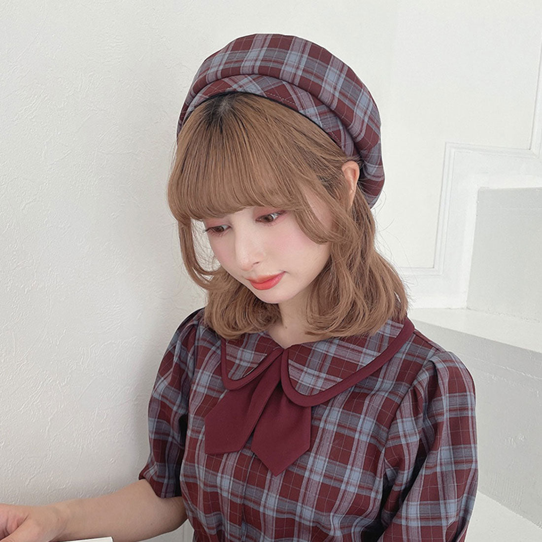 フィント F i.n.t 別珍リボンベレー帽 （GRAY×BOR） GRAY×BOR