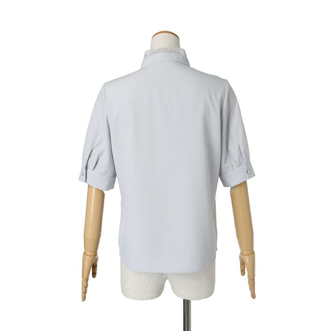 フィント F i.n.t レース レイヤード ボウタイ 5分袖 ブラウス【洗える】 （OFF WHITE） OFF WHITE