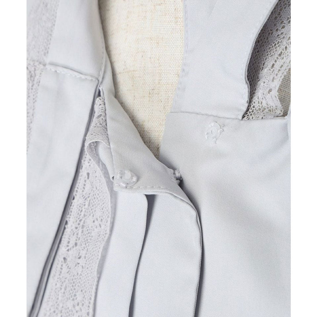 フィント F i.n.t レース レイヤード ボウタイ 5分袖 ブラウス【洗える】 （OFF WHITE） OFF WHITE