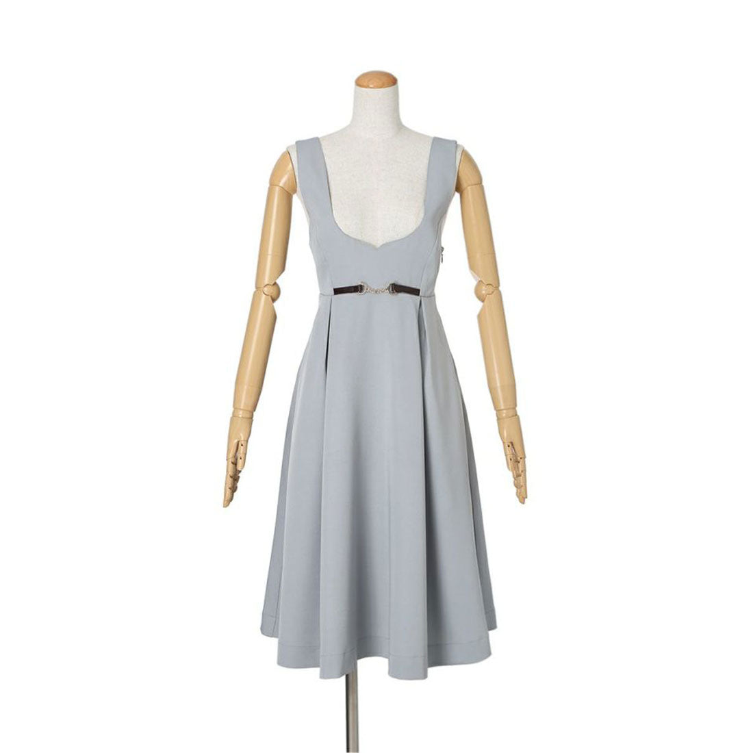 フィント F i.n.t チェーンビット使いディープVネックジャンパースカート （BLUE GRAY） BLUE GRAY