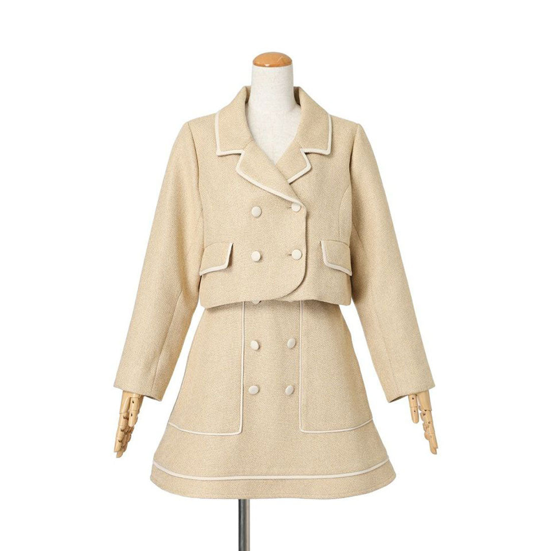 フィント F i.n.t パイピングツイードジャケット【洗える】 （L/BEIGE） L/BEIGE