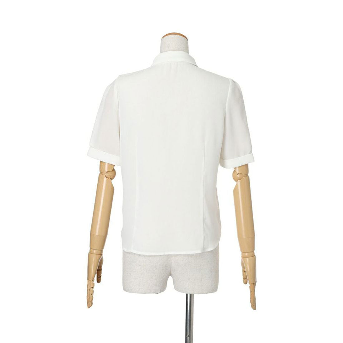 フィント F i.n.t ピンタックヨークリボン付きシャツ【洗える】 （OFF×BK） OFF×BK