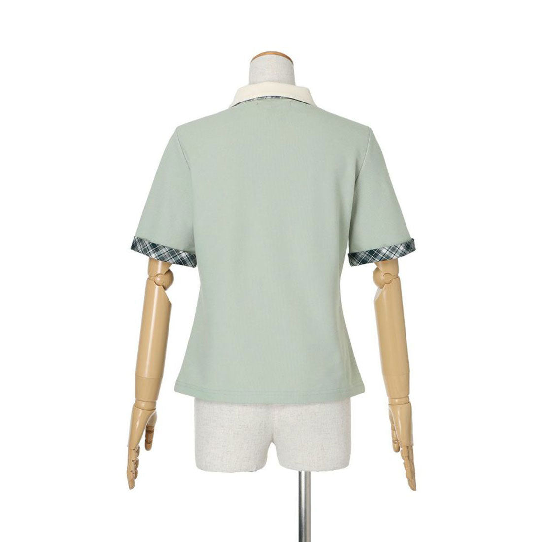 フィント F i.n.t 【洗える/吸水速乾】チェックネクタイ付きクレリックポロシャツ （MINT×YE） MINT