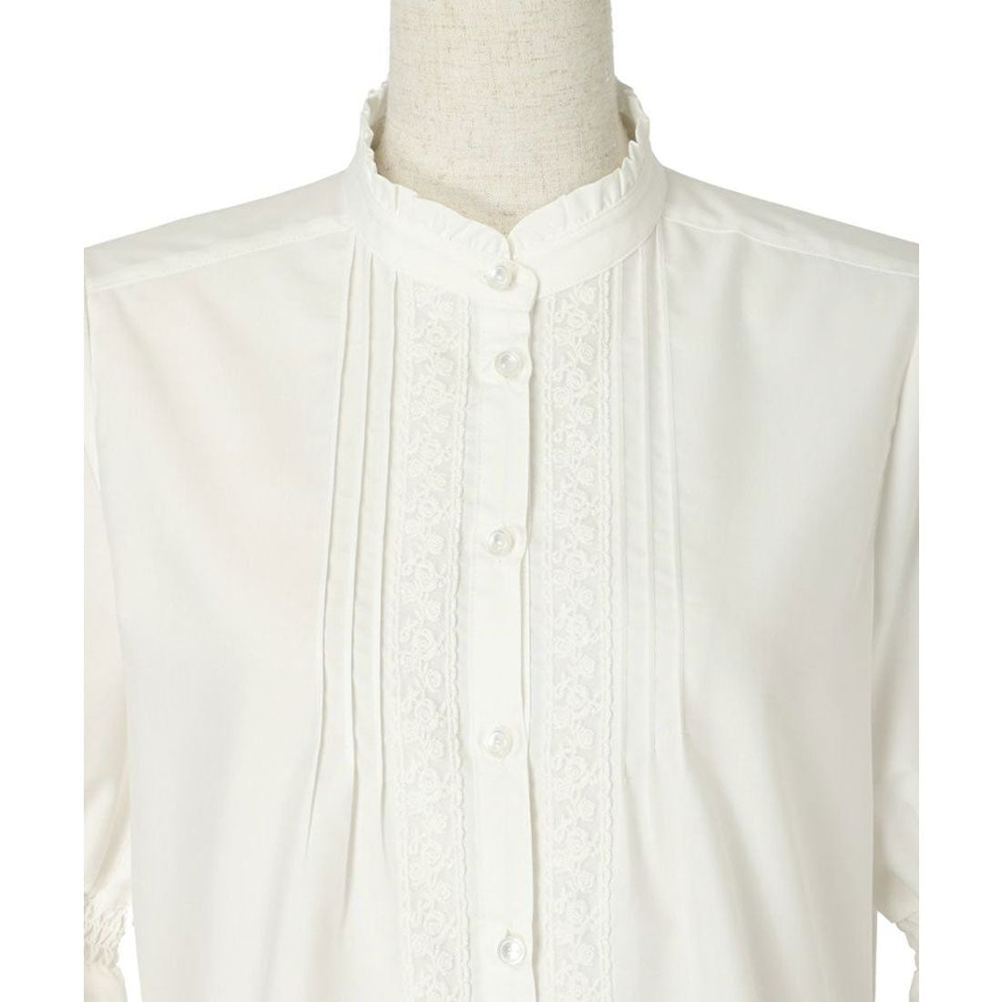 フィント F i.n.t レースピンタック使い半袖ブラウス【洗える】 （L/BEIGE） L/BEIGE