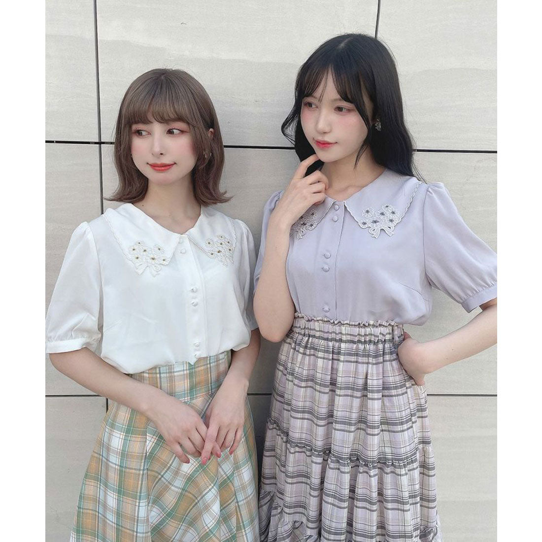 フィント F i.n.t 【洗える】ミニブーケ刺繍カットワーク半袖ブラウス （LAVENDERGY） LAVENDERGY