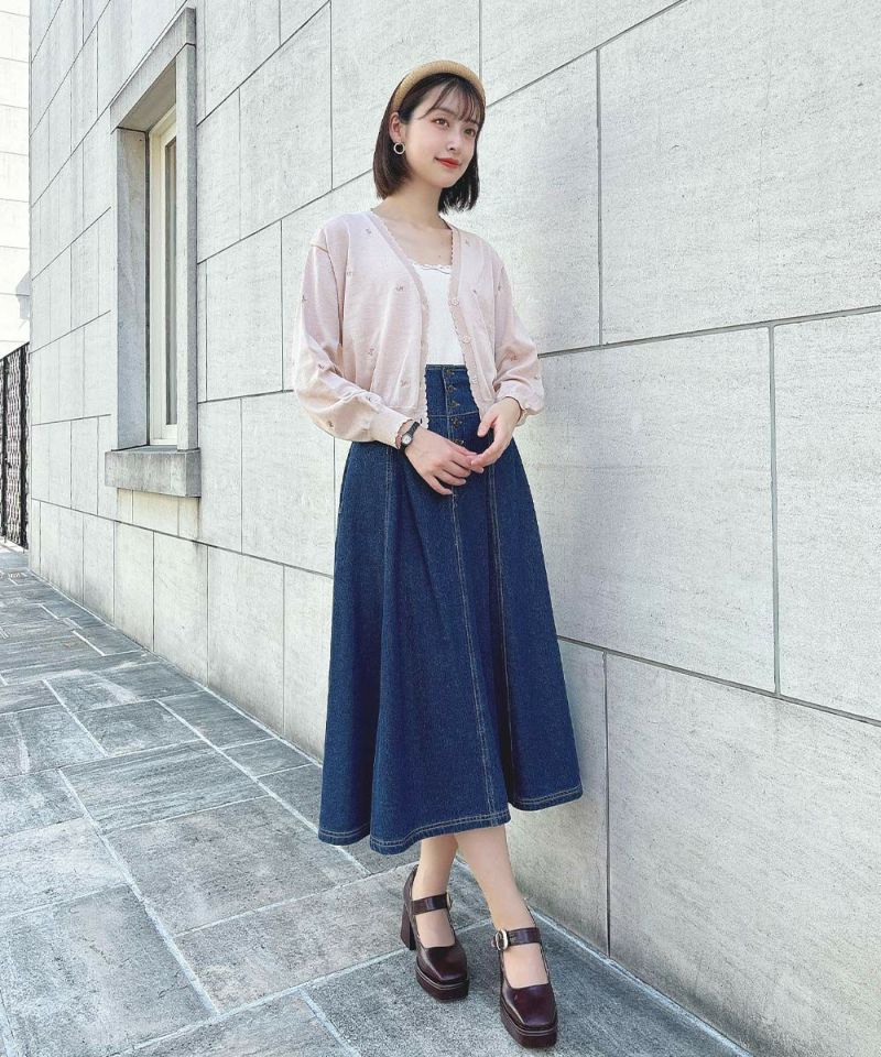 フィント F i.n.t 【UV 加工/洗える/洗濯機洗い可】小花総刺繍UVニットカーディガン （IVORY） PINK BEIGE