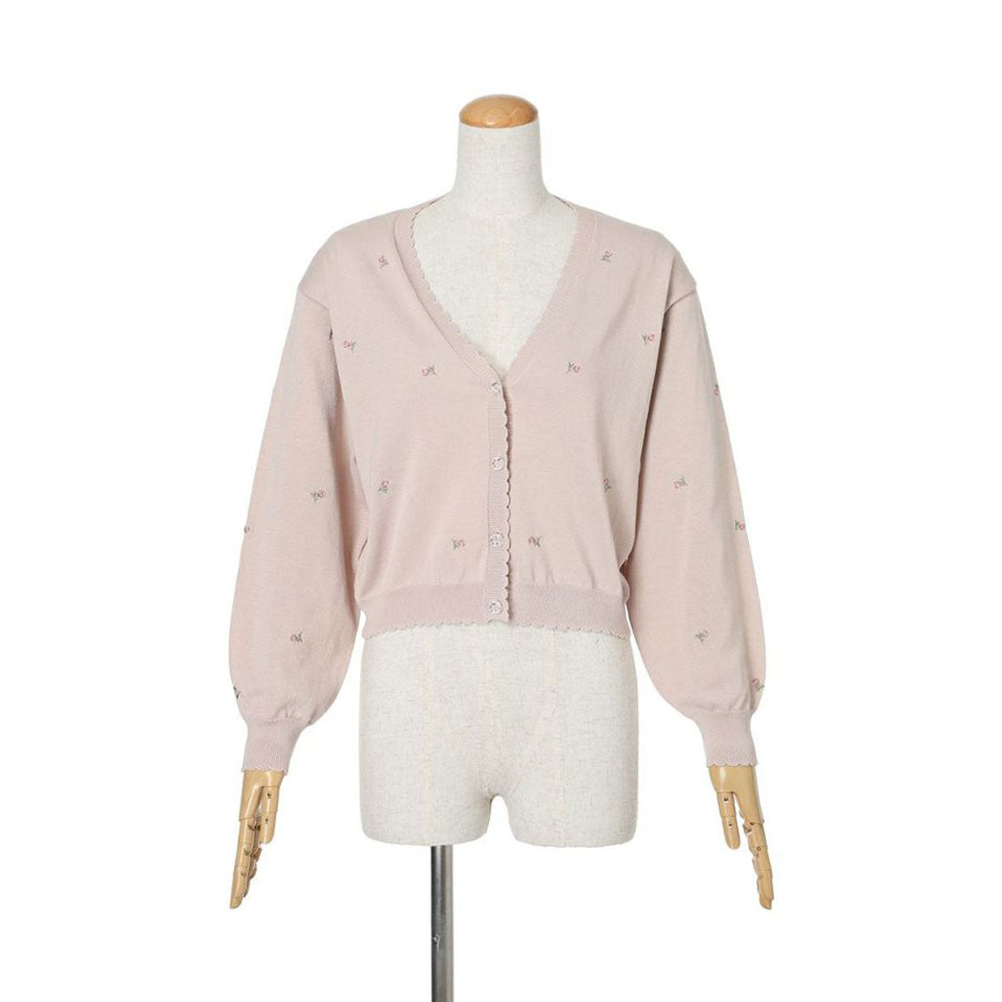フィント F i.n.t 【UV 加工/洗える/洗濯機洗い可】小花総刺繍UVニットカーディガン （IVORY） PINK BEIGE