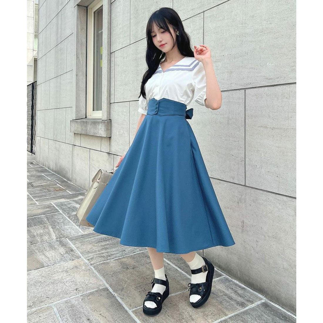 フィント F i.n.t 【洗える】レースライン使いセーラーブラウス （OFF WHITE） OFF WHITE