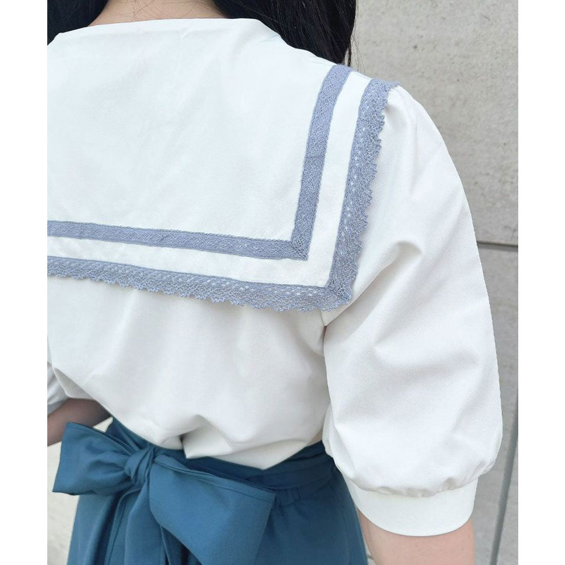 フィント F i.n.t 【洗える】レースライン使いセーラーブラウス （OFF WHITE） OFF WHITE
