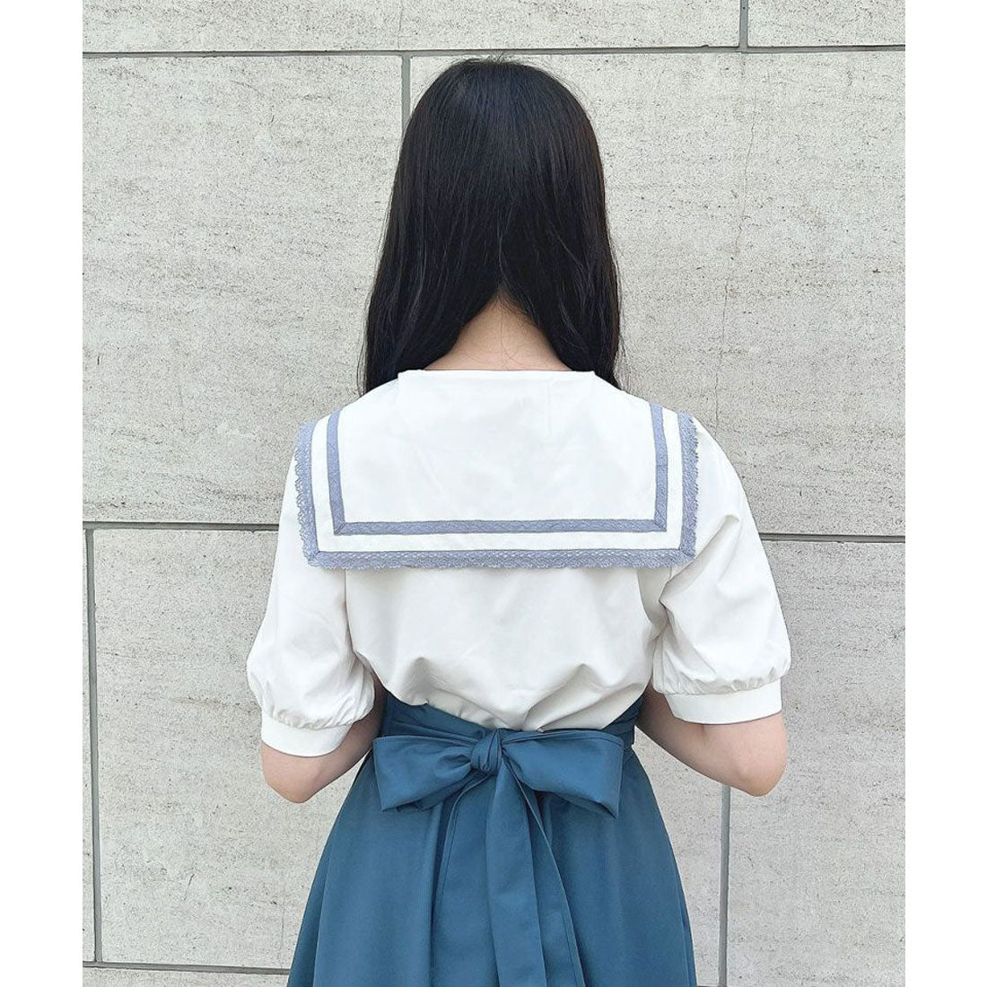 フィント F i.n.t 【洗える】レースライン使いセーラーブラウス （OFF WHITE） OFF WHITE