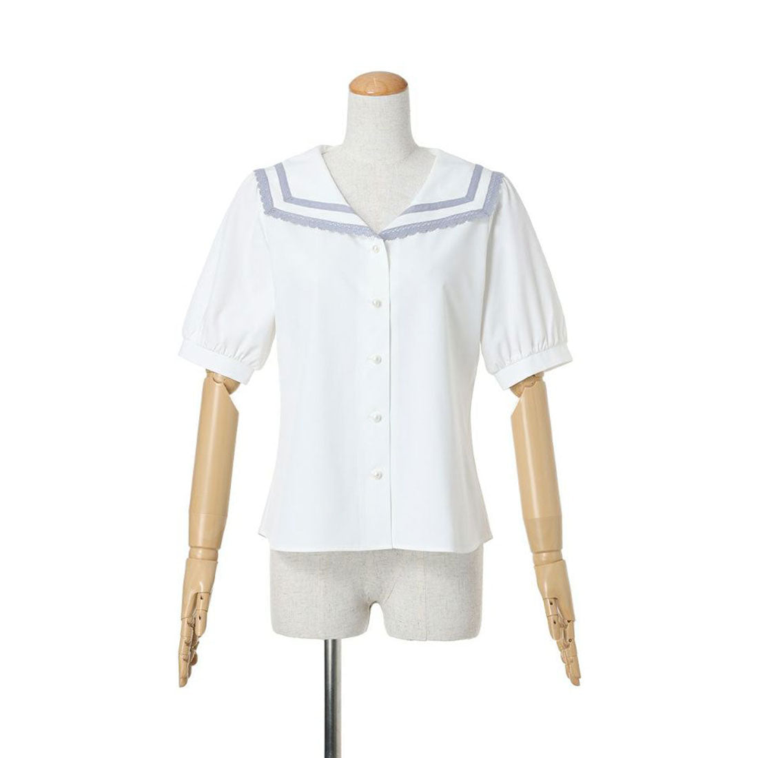 フィント F i.n.t 【洗える】レースライン使いセーラーブラウス （OFF WHITE） OFF WHITE