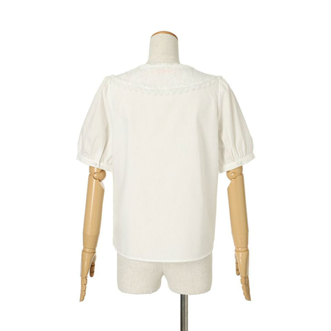 フィント F i.n.t 【洗える】ローズ刺繍チュールレース衿ブラウス （OFF WHITE） OFF WHITE