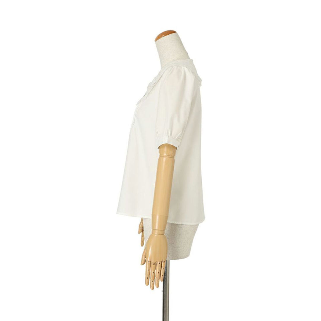 フィント F i.n.t 【洗える】ローズ刺繍チュールレース衿ブラウス （OFF WHITE） OFF WHITE