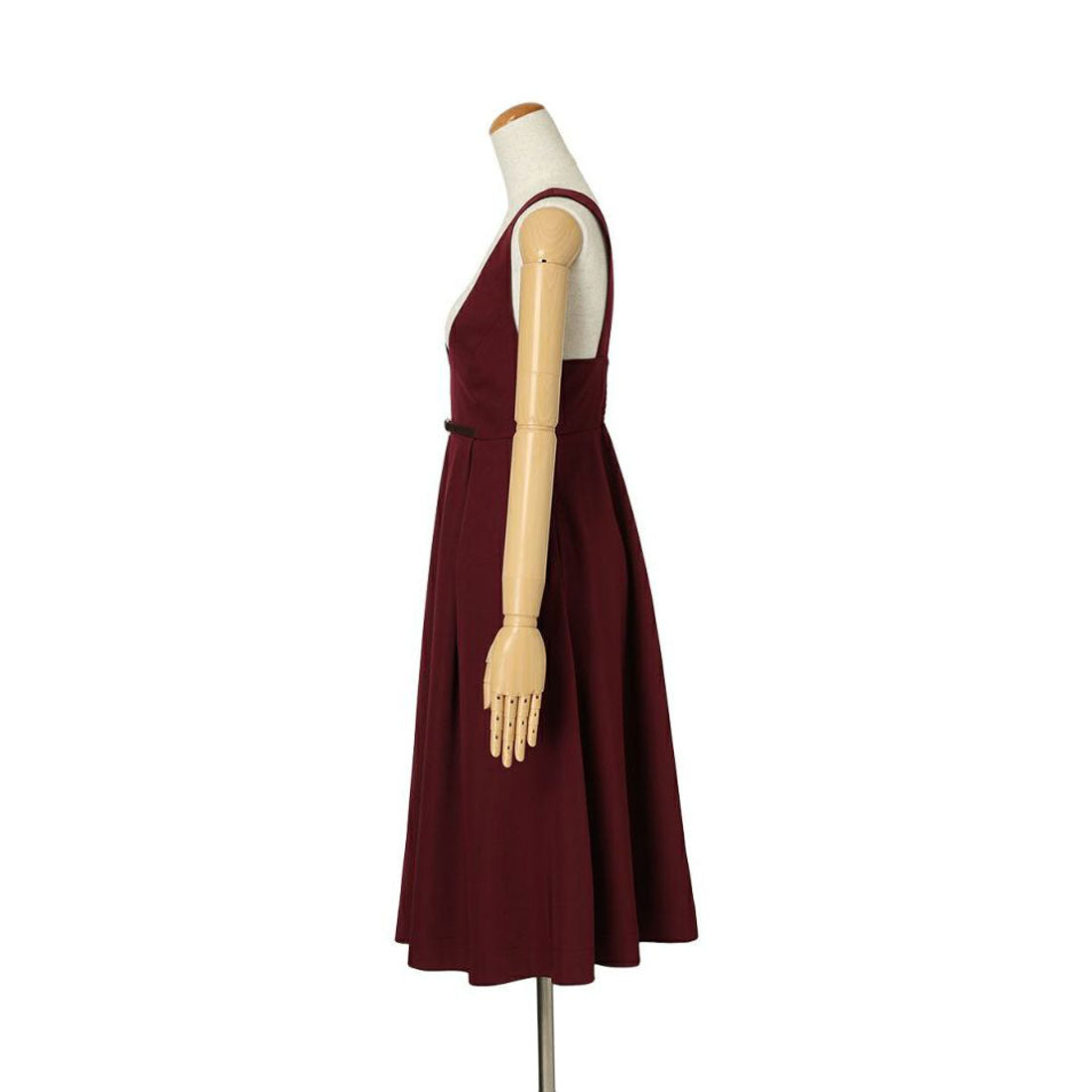 フィント F i.n.t チェーンビット使いディープVネックジャンパースカート （BORDEAUX） BORDEAUX