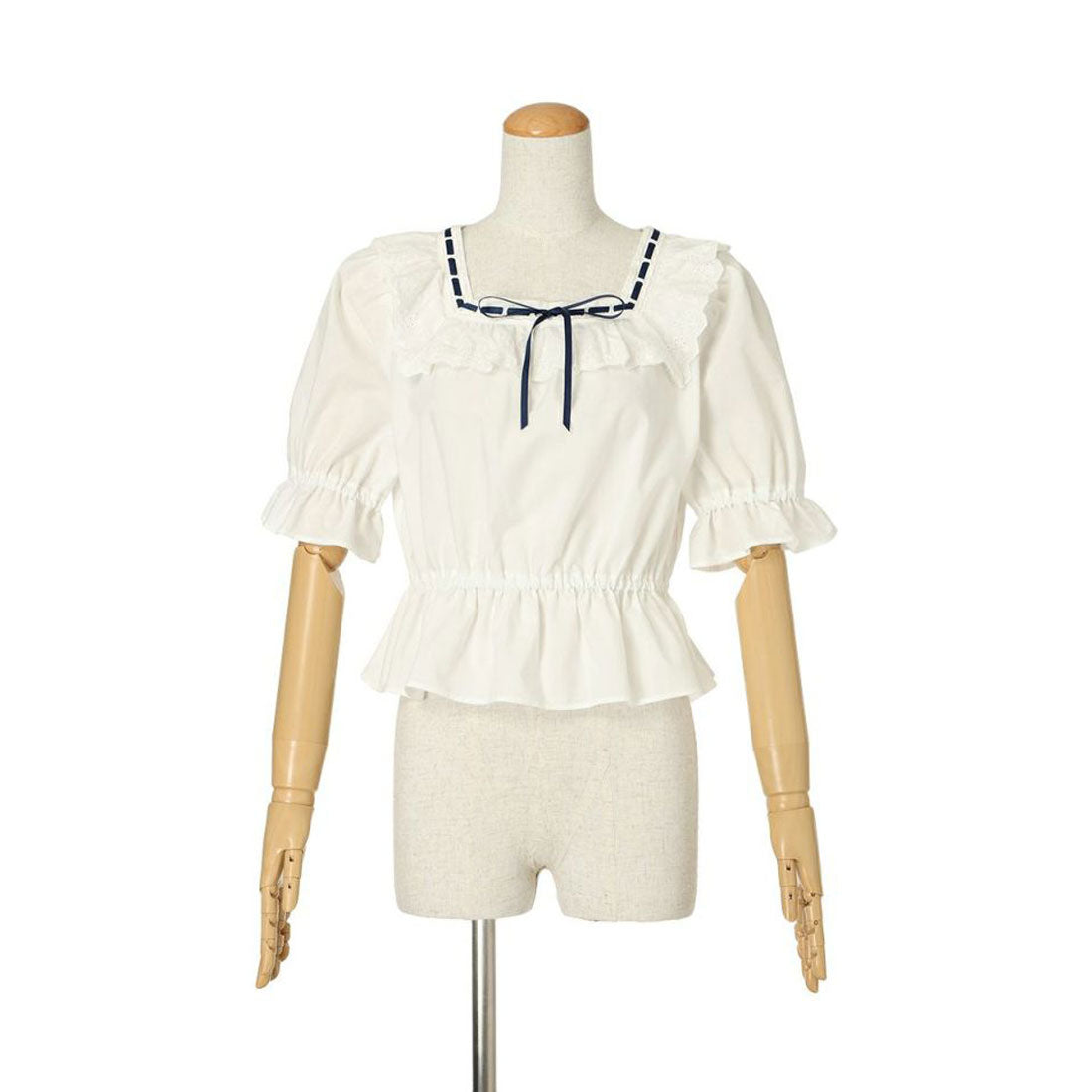 フィント F i.n.t 【洗える】コットンレース使いはしごリボンブラウス （OFF WHITE） OFF WHITE