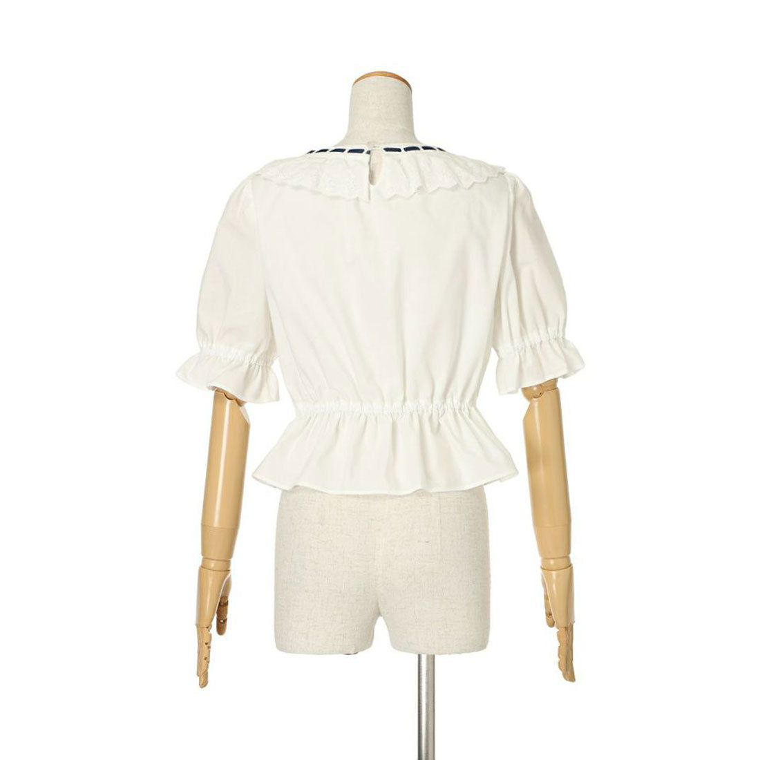 フィント F i.n.t 【洗える】コットンレース使いはしごリボンブラウス （OFF WHITE） OFF WHITE