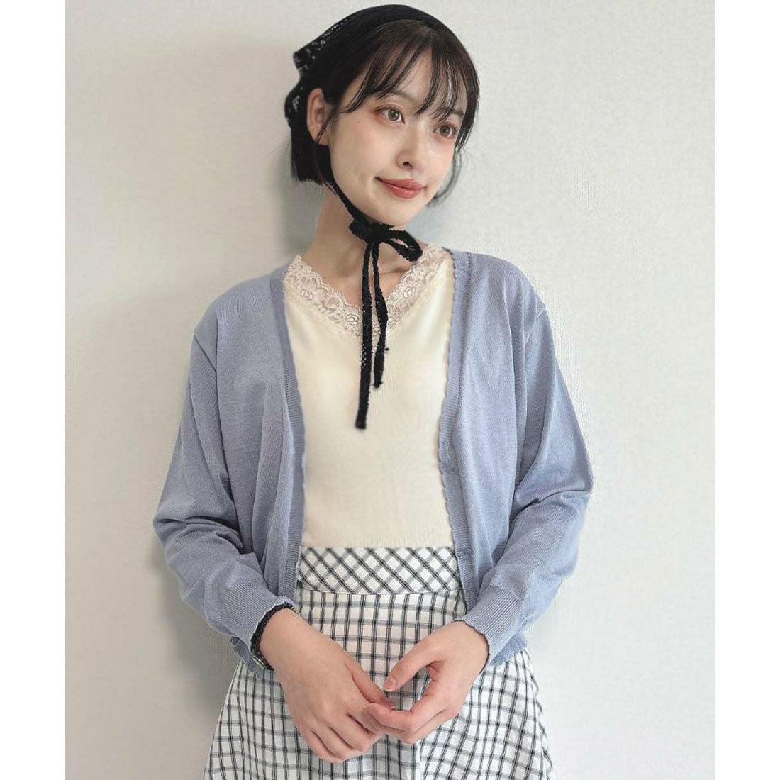 フィント F i.n.t 【洗える】フラワーレーステレコタンクトップ （IVORY） IVORY