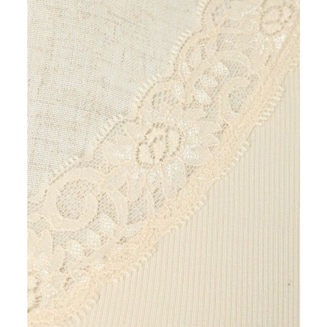 フィント F i.n.t 【洗える】フラワーレーステレコタンクトップ （IVORY） IVORY
